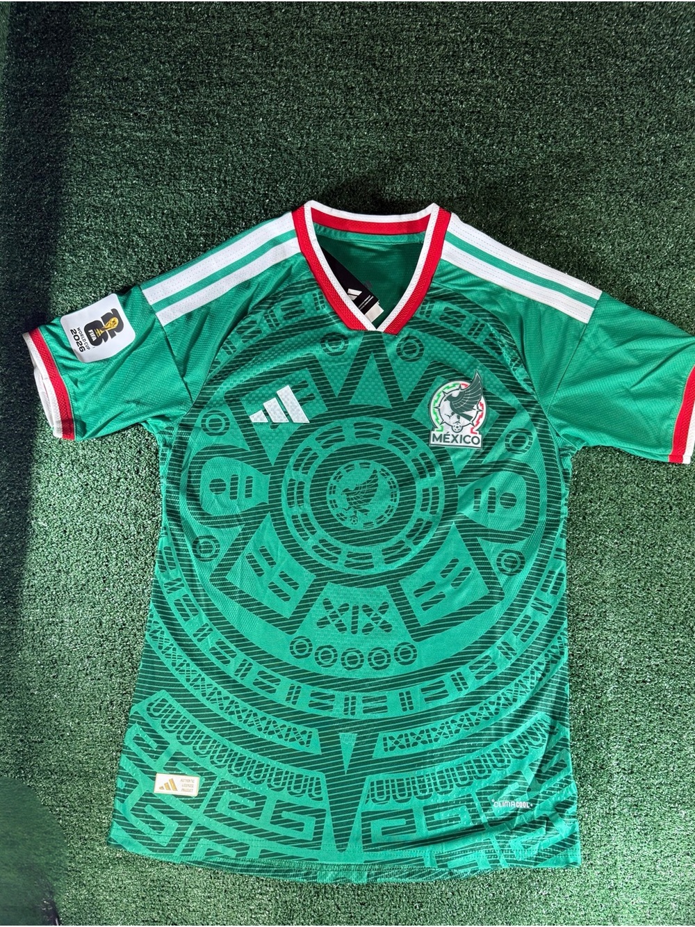 Mexico Green Aztec-Pattern Soccer Jersey